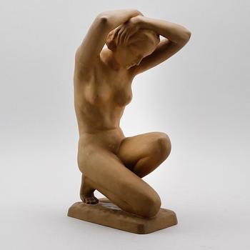 SKULPTUR, lergods, Goldscheider, Wien, 1900-talets mitt.