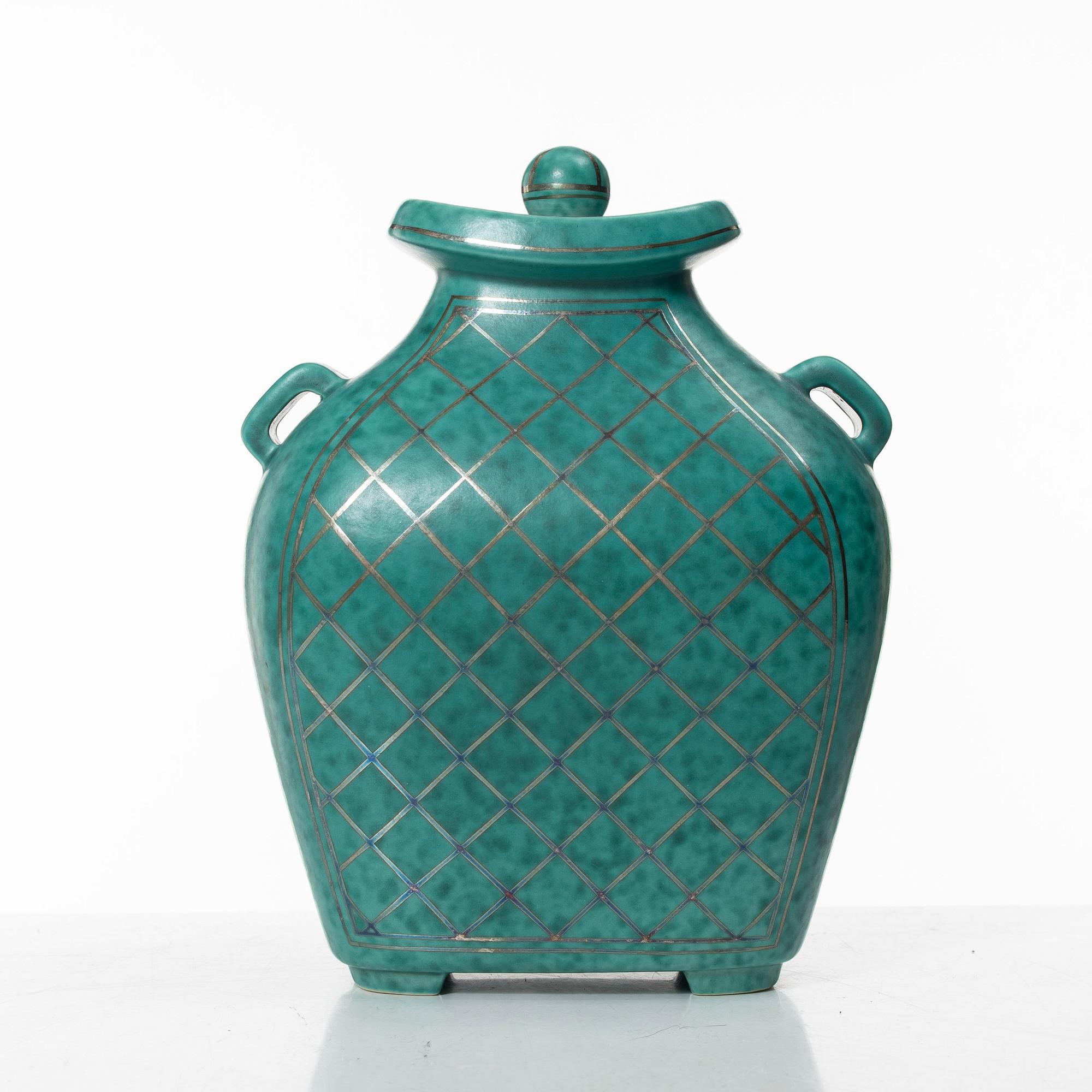 Wilhelm Kåge, a lidded 'Argenta' vase, Gustavsberg.