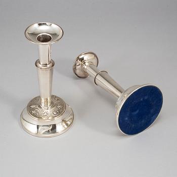 Four silver candlesticks from TESI, Gothenburg, 1972-74.