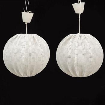 a pair of 1950's ceiling lamps.