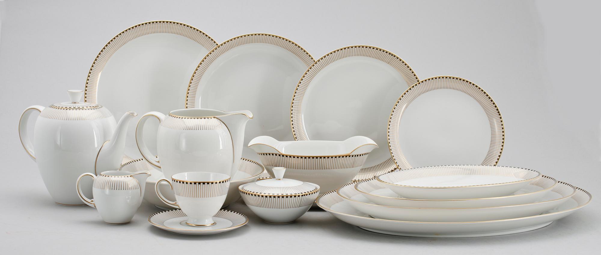 MAT- OCH KAFFESERVIS, porslin, 1960-tal.