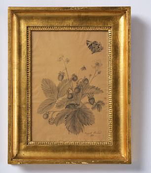 Ramar, ett  par, Sverige, tidigt 1800-tal, Empire, med blomsterstudier av Margareta Tröne (1804-1830).