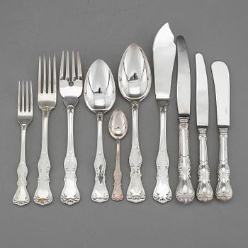 BESTICKUPPSÄTTNING, 95 delar, silver, "Prins Albert", GAB Stockholm, 1970-71. Total vikt 4405 g.