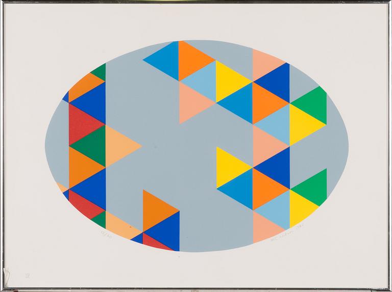 KG Nilson, serigrafia, signeerattu ja päivätty 1985, numeroitu 12/60.