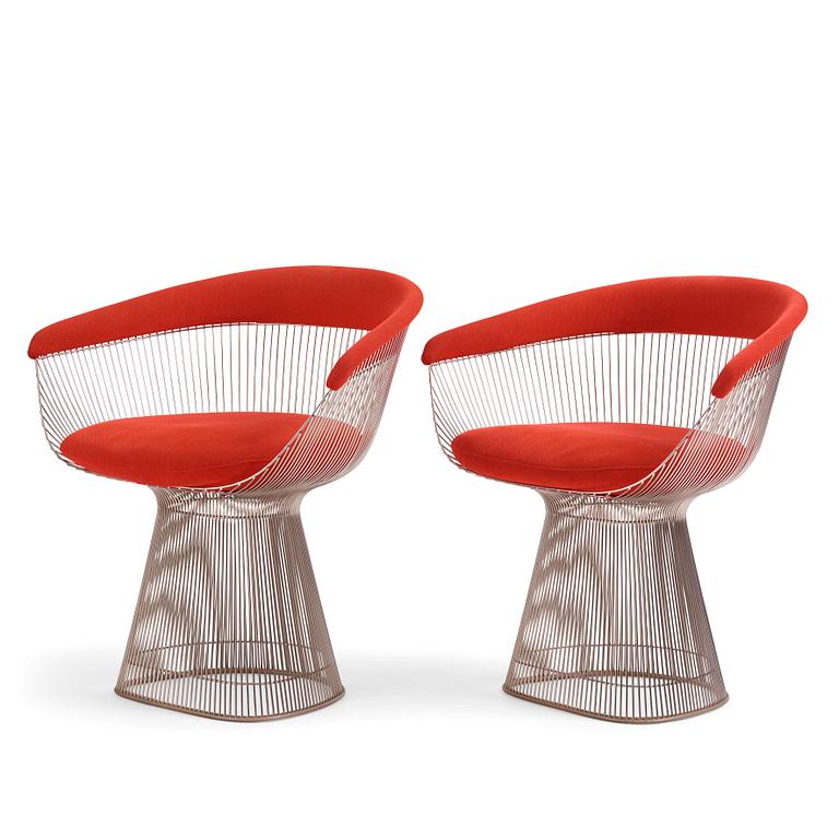 Warren Platner, a pair of 'Platner Side Chair' chairs, Knoll International, post 1966.