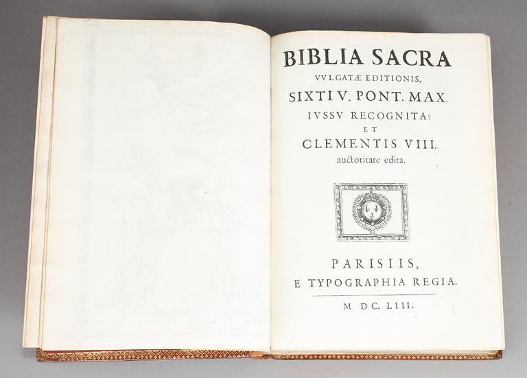 ROYAL BIBEL, LOUIS XIV of France, Paris 1653.