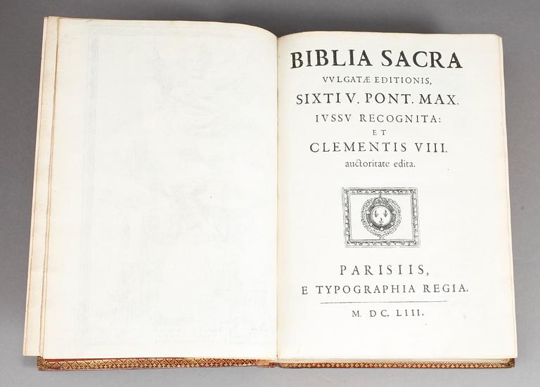 KUNGLIG BIBEL, LUDVIG XIV av Frankrike, Paris 1653.