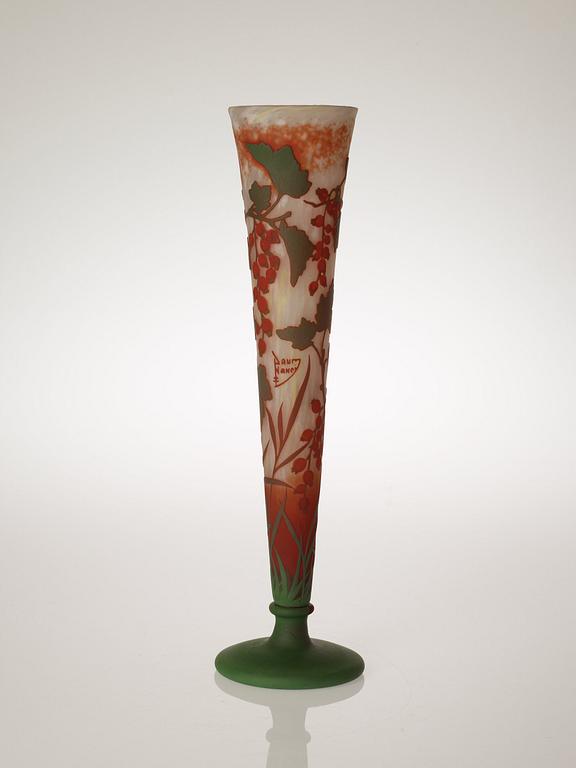 A Daum Art Nouveau cameo glass vase, Nancy, France.