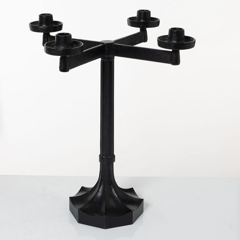 Sigurd Persson, a pair ofa cast iron candelabras, Kockums 1965.