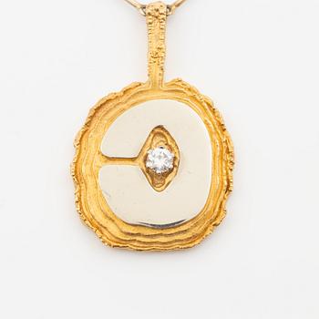 Juhani Linnovaara, necklace 18K gold and brilliant-cut diamond. Lapponia 1977.