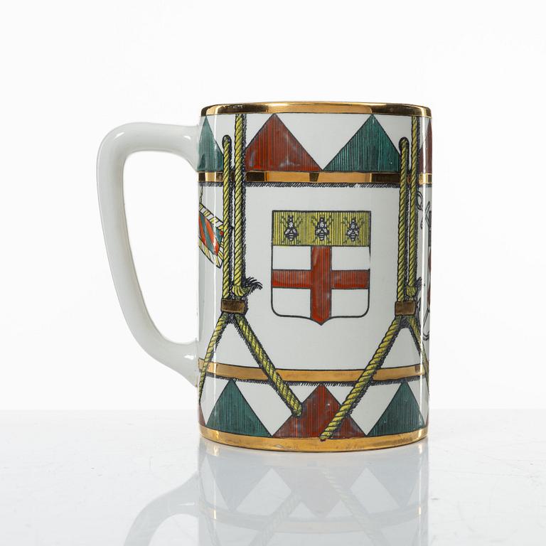 Piero Fornasetti, mug, porcelain, Italy.