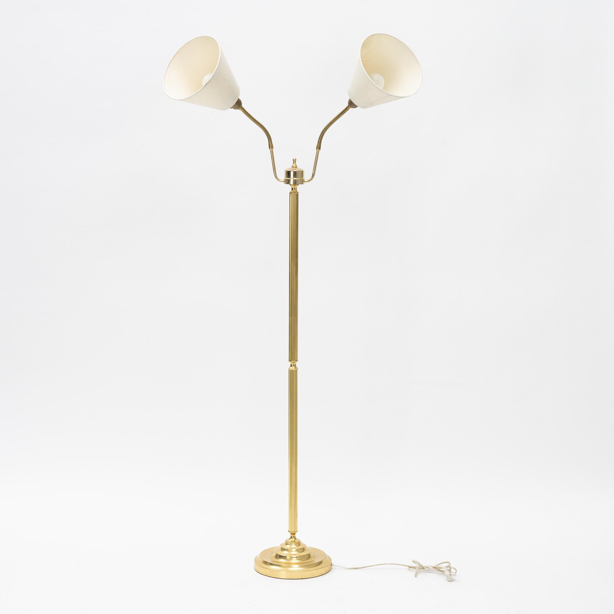 A brass floor light, Rejmyre Armaturfabrik, second half of the 20th Century.