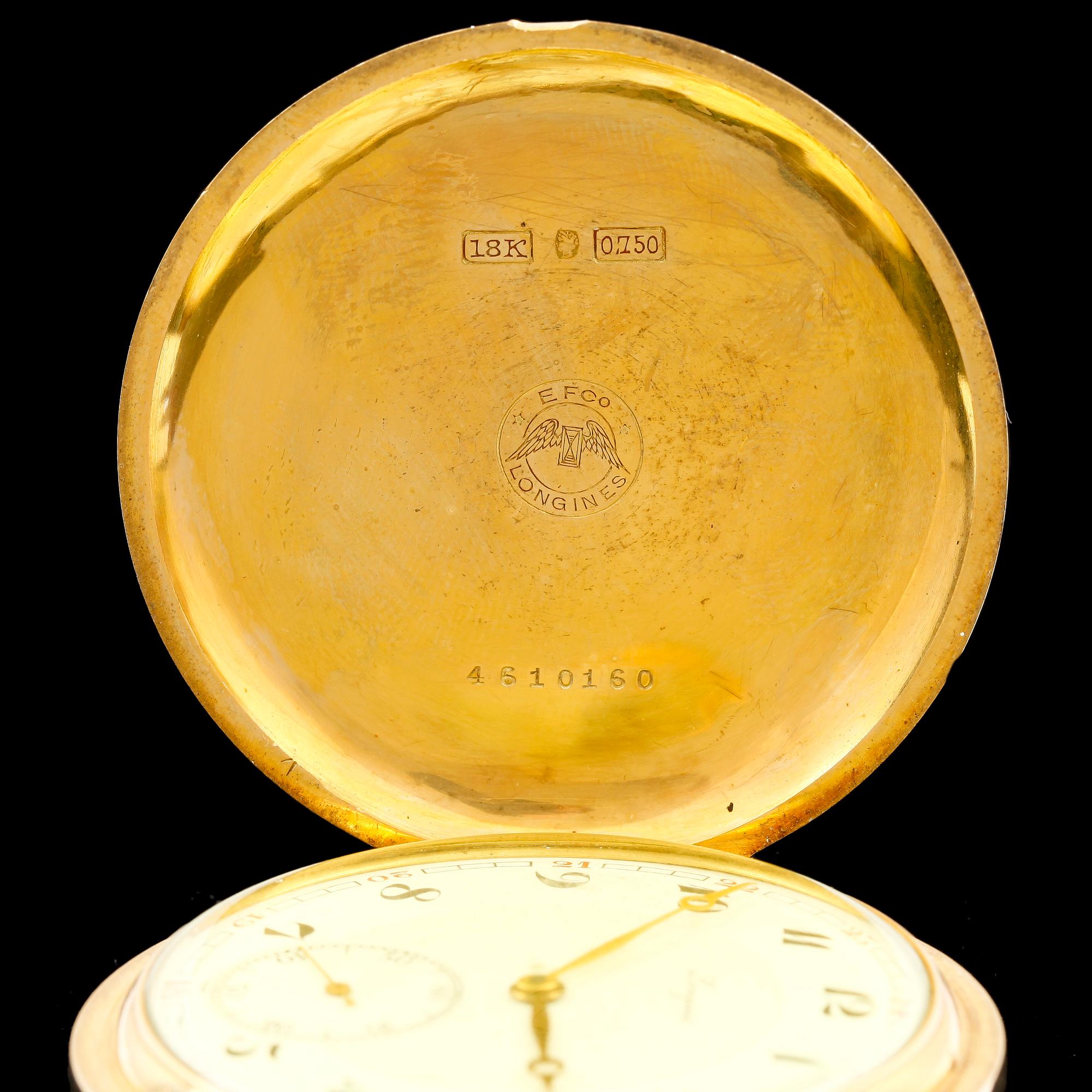 HERRFICKUR, guld 18k, Longines, 1900-talets första hälft. Vikt ca 95 gram.