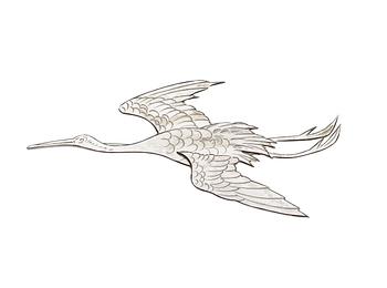 561. Wiwen Nilsson, A Wiwen Nilsson sterling brooch of a flying crane, Lund 1979.