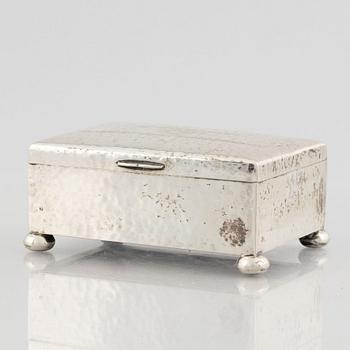 Box, silver, Swedish import mark, circa 1923.
