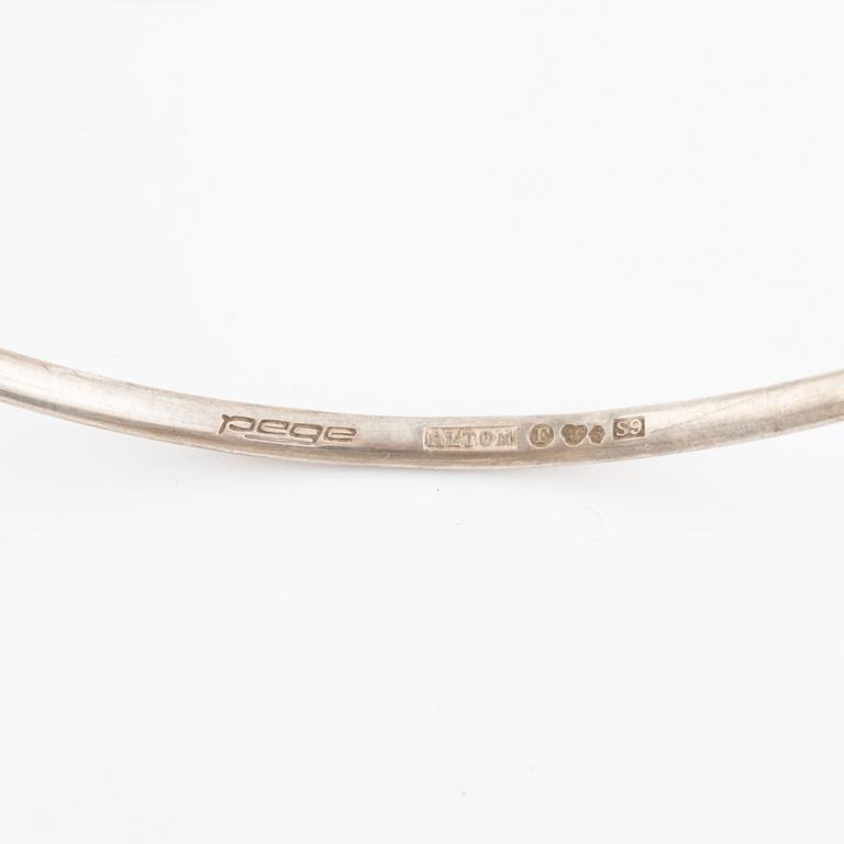 Karl-Erik Palmberg, silver neck ring with smoky quartz, Alton.