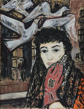 482. Endel Kõks, Lady with Birds.