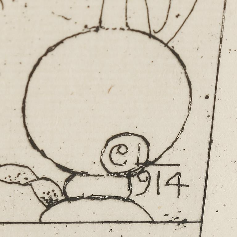 CARL LARSSON, etsning, sign o dat i plåten: "C.L. 1914". Etat 1. Mycket sällsynt. "Paul Petter Waldenström".
