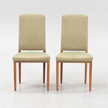Carl Malmsten, six 'Gustavus' walnut chairs, Åfors, second part of the 20th Century.