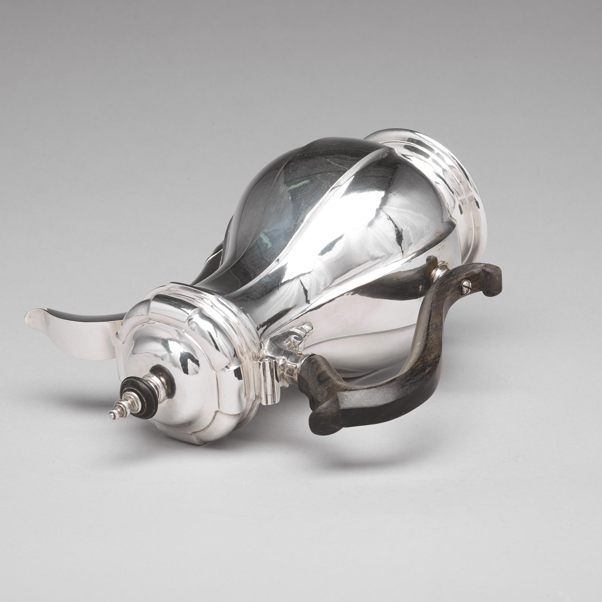 A Baltic 18th century silver coffee-pot, mark of Johann Diedrich Rehwald, Riga (1738-1781(-1793)).