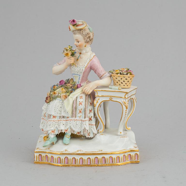 FIGURIN, porslin. Meissen, sent 1800-tal.