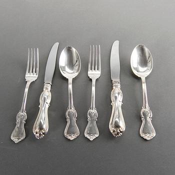 BESTICKSERVICE, 36 delar, silver. "Olga", GAB,  Eskilstuna, 1988/89.