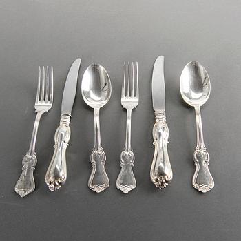 A 36 part 'Olga' silver cutlery, GAB, Eskilstuna, 1988/89.