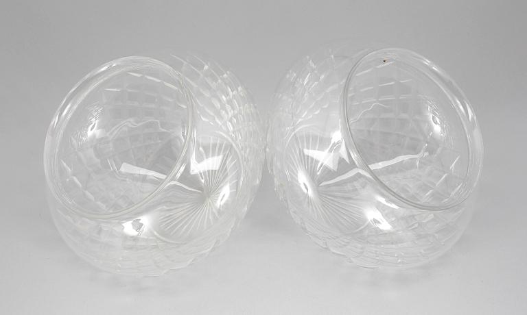 LAMPKUPOR, 2 st, glas, Ca 1900.