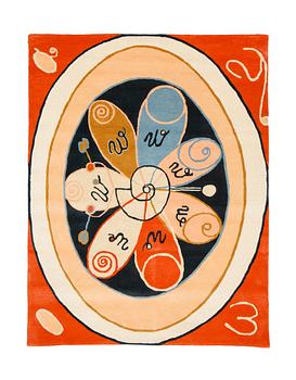 4. Hilma af Klint, a carpet, "Group VI, no 15, Series WUS, Seven Pointed Star", 11/30, hand tufted, ca 221 x 168 cm.