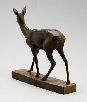 ARVID KNÖPPEL, skulptur, brons, rådjur, sign.