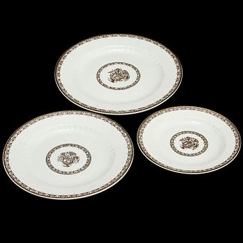 SERVISDELAR, 56 st, flintgods "Krona", Wilhelm Kåge, Gustavsberg, 1900-talets första hälft.