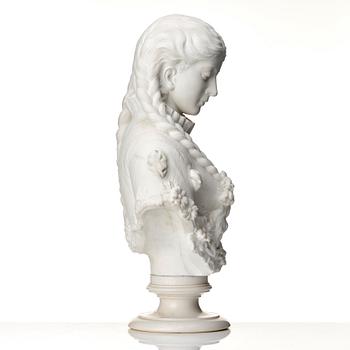 Italian school 19th Century. Renaissance lady with braids.