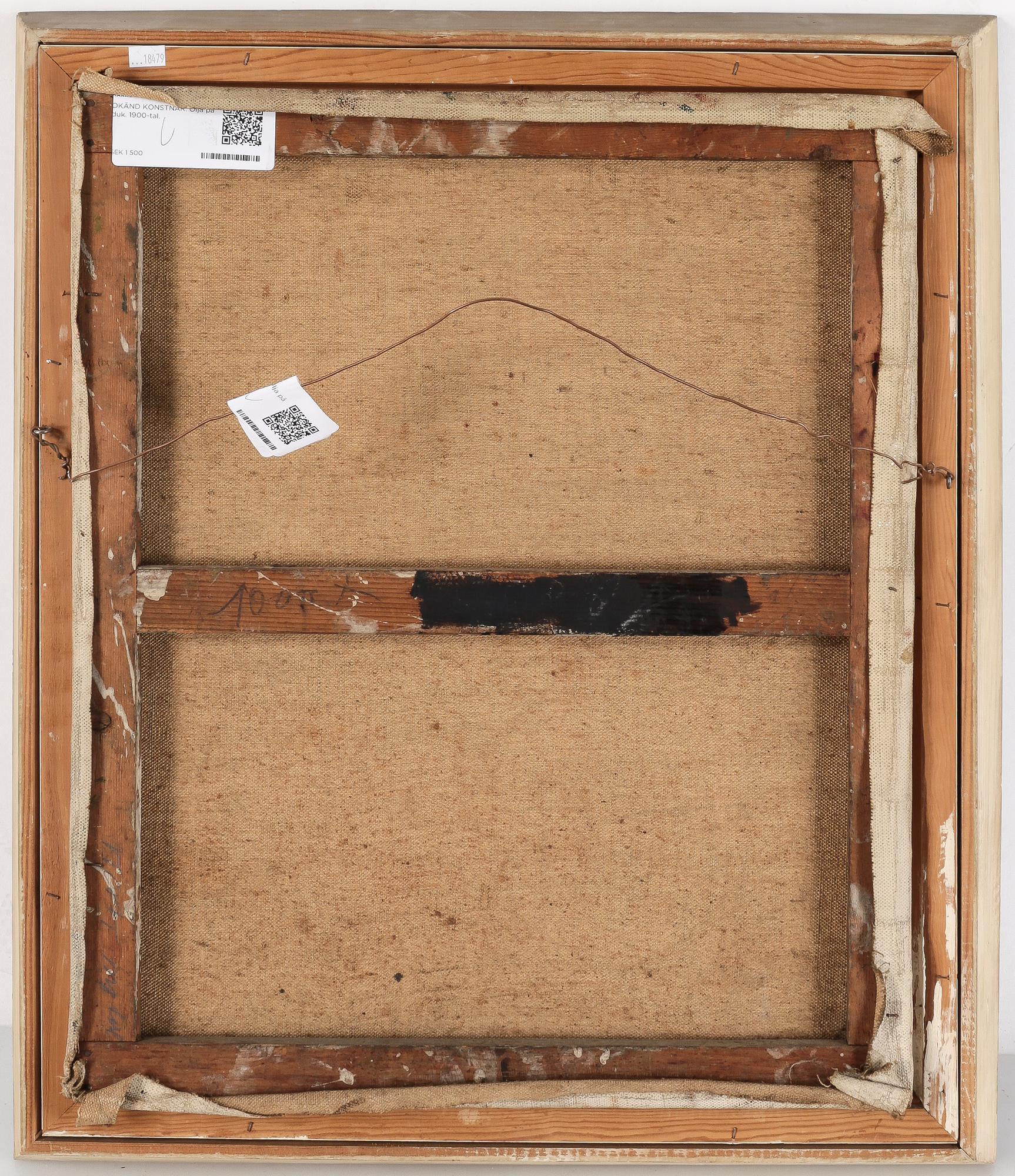 OKÄND KONSTNÄR. Olja på duk. 1900-tal.