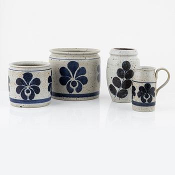 A set of 4 pieces of stoneware by Drejargruppen for Rörstrand, 1970s.