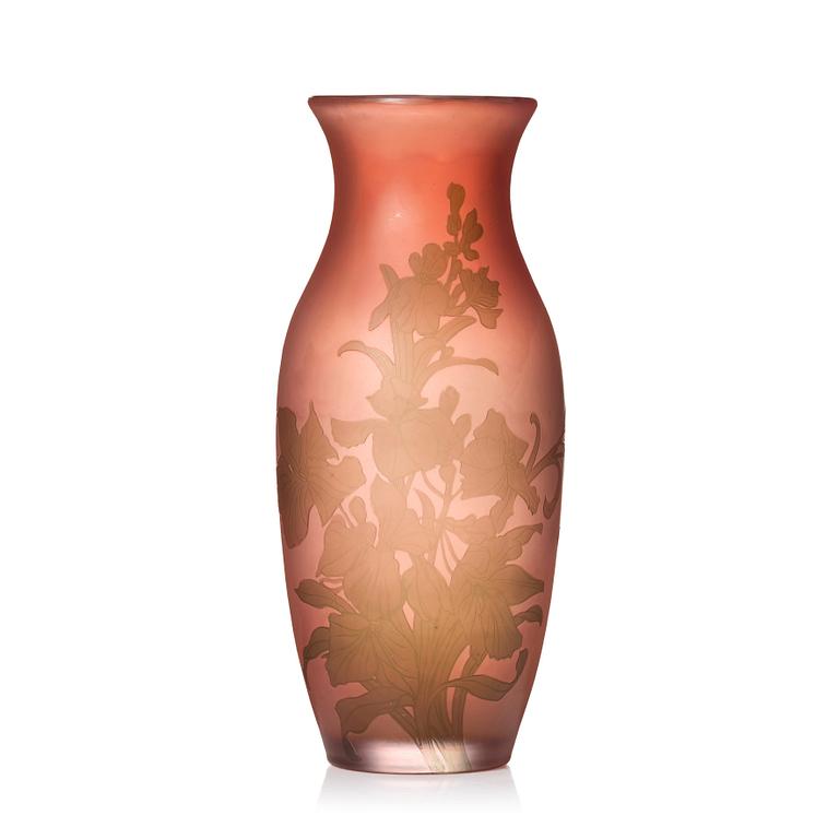 Fritz Blomqvist & Knut Bergqvist, vas, överfångsglas, Orrefors, 1910-tal.