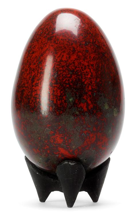 A Hans Hedberg faience egg, Biot, France.