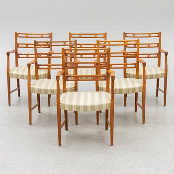 David Rosén, karmstolar, 6 st, "Futura", Nordiska Kompaniet, 1950-tal.
