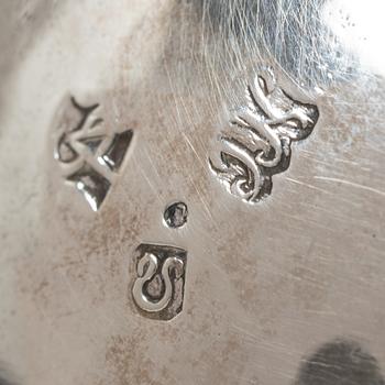 Sockerruska, silver, rokokostil, Danmark omkring år 1900.