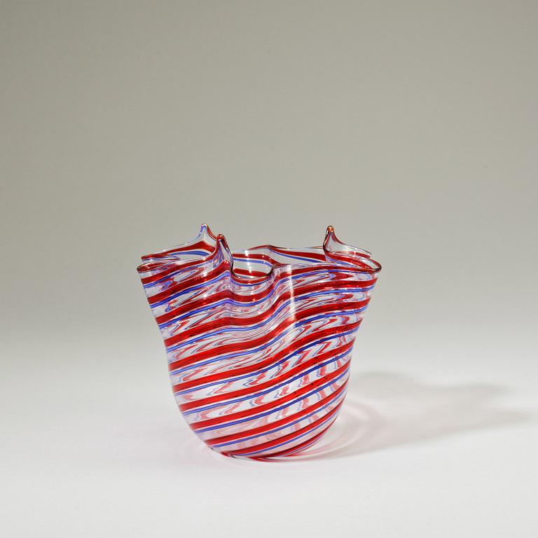 NÄSDUKSSKÅL, glas, "Fazzoletto", Paolo Venini och Fulvio Bianconi, Venini, Murano.
