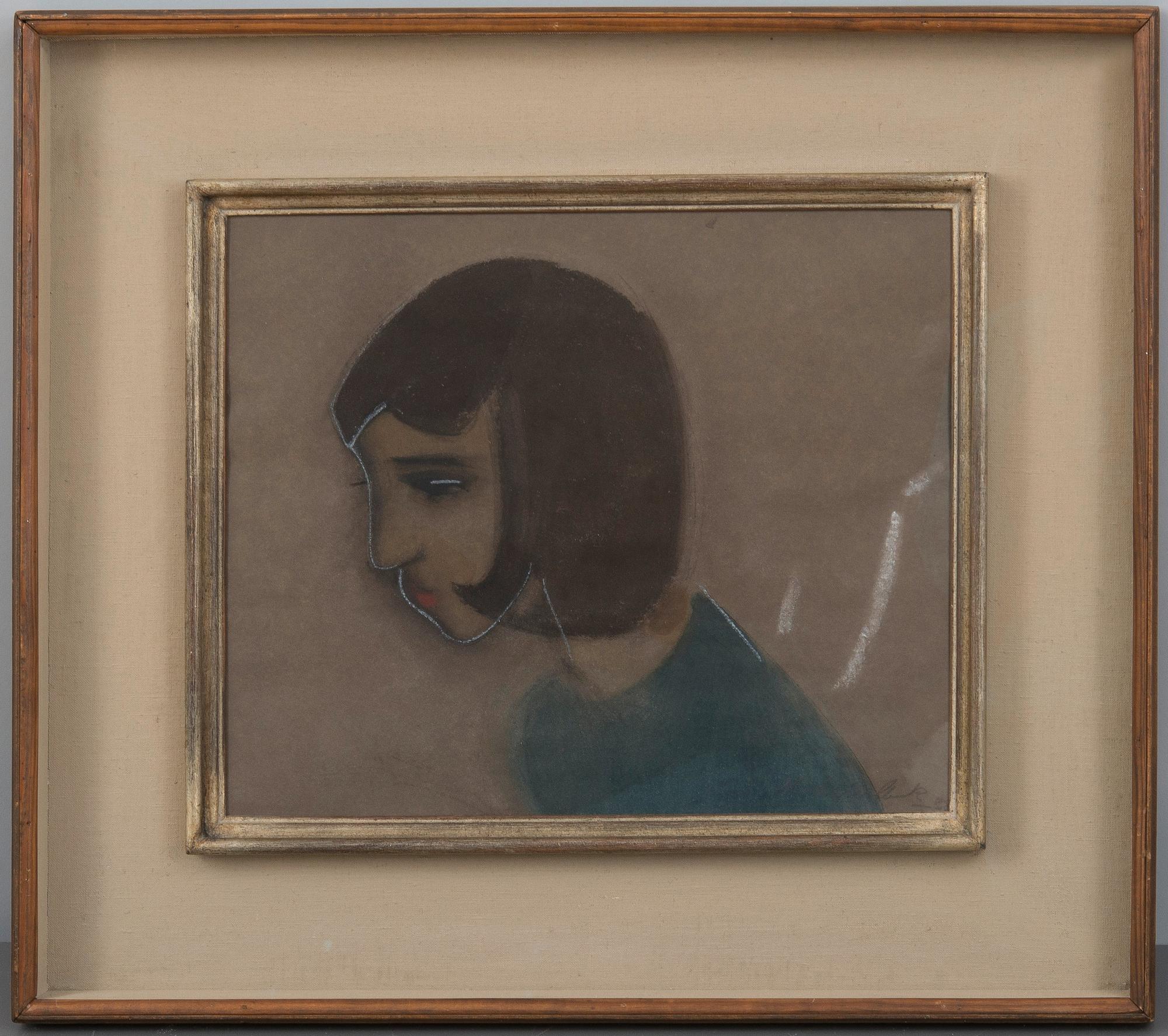 Helene Schjerfbeck, "VIHREÄPUKUINEN TYTTÖ".