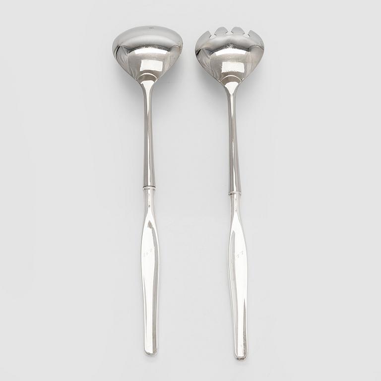 Tapio Wirkkala, Serveringsbestick, silver och stål, "Tapio" Kultakeskus Tavastehus 1995.