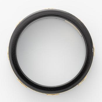 Gucci, ring, "Icon", black decor with gold ornamentation.