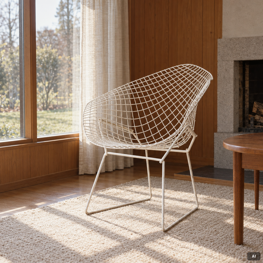 Harry Bertoia, fåtölj, "Diamond Chair".