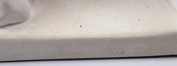 SKULPTURER, 2 st, gips. Bär signatur.