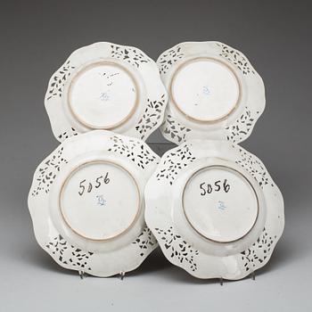TALLRIKAR, 4 st, Sevres, 1800-talets andra hälft.