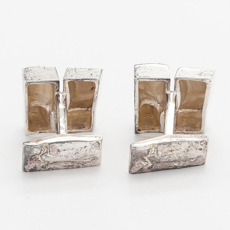 Björn Weckström, manschettknappar, "Polaris", silver, Lapponia 1978.