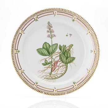 Plate, porcelain, “Flora Danica”, Royal Copenhagen, Denmark, 20th century.