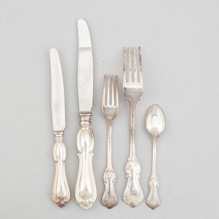 A 26-piece silver cutlery service, model 'Olga', GAB, Eskilstuna/Stockholm, 1965-84.