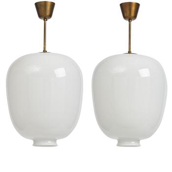 420. Harald Notini, a pair of ceiling lamps model 11472, Arvid Böhlmarks Lampfabrik, Stockholm, 1940s.
