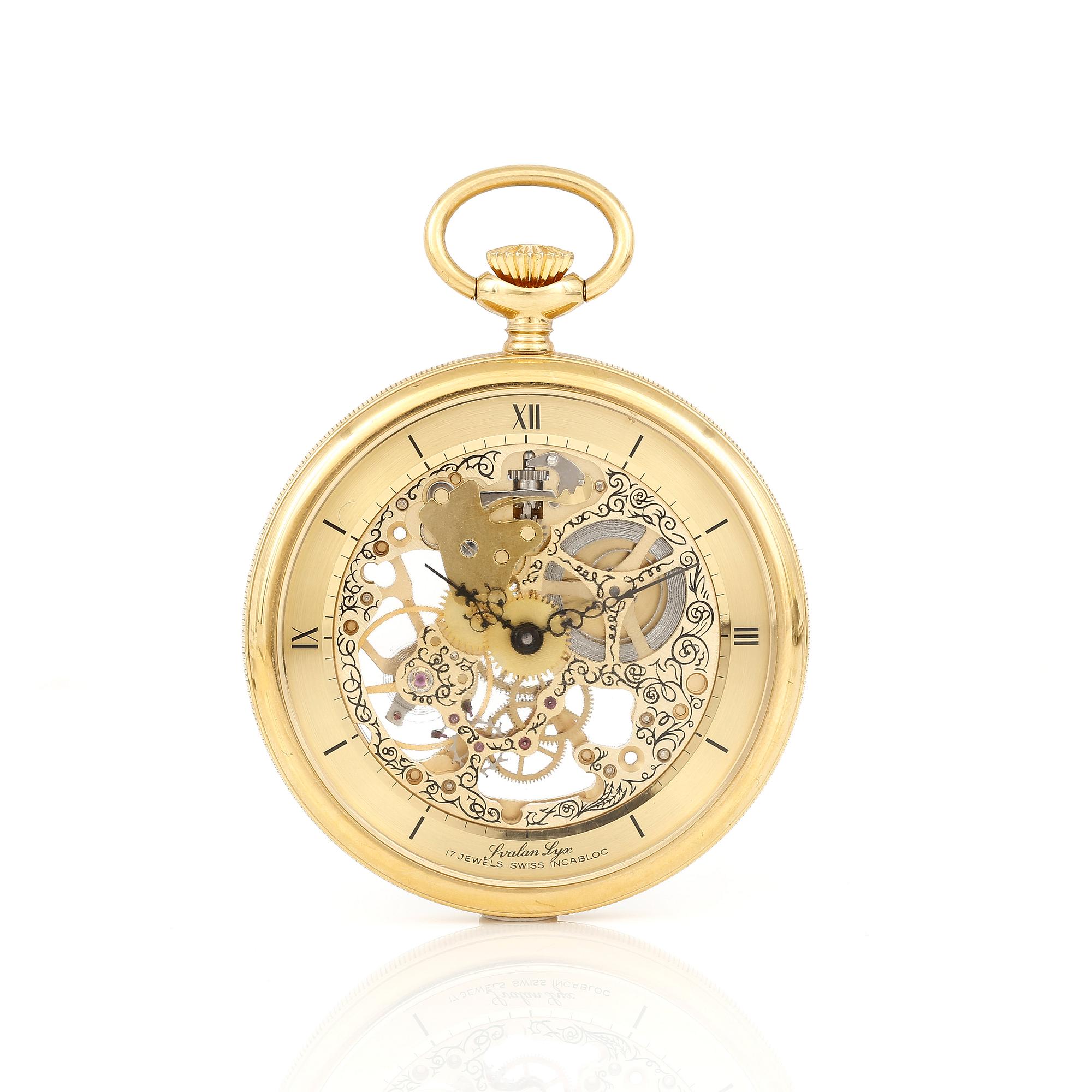 FICKUR, gul metall, "Svalan Lyx", 17 Jewels Swiss Incabloc, Schweiz.